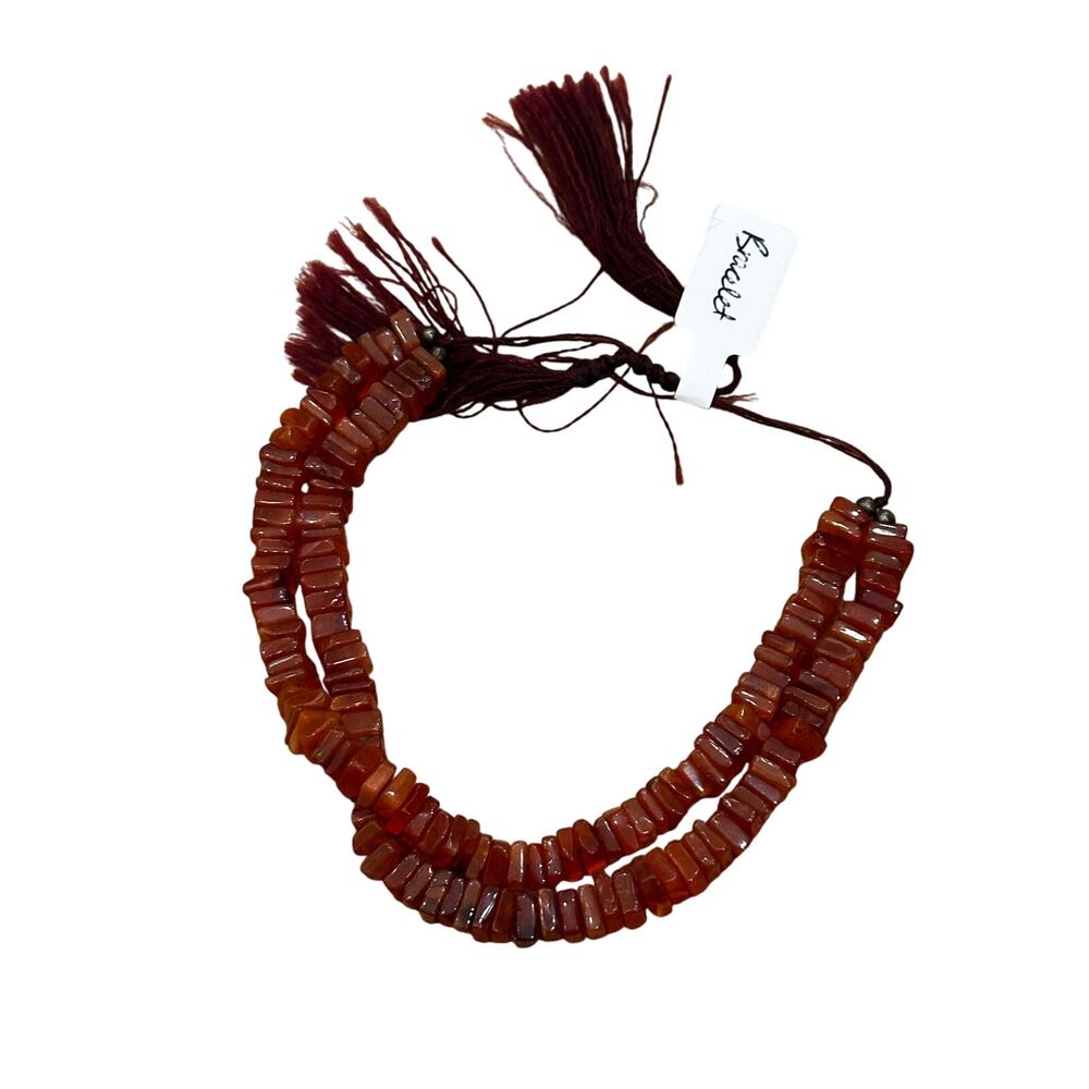 Fall Colors Orange Agate Amber Gemstone Bracelet